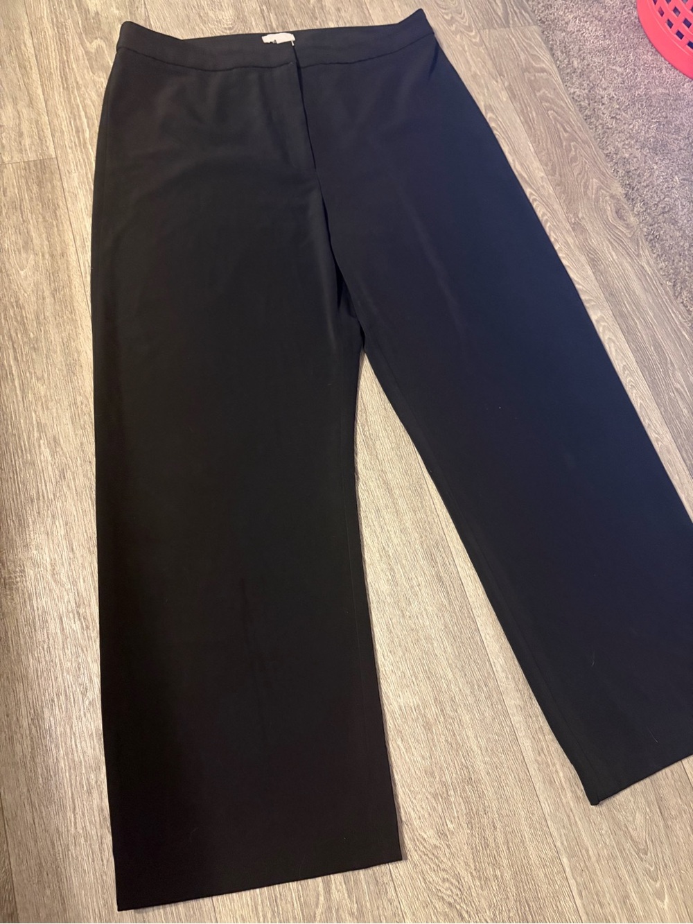 H&M Black Wide Leg Dress Pants Women’s Size 16 High Rise 30” Inseam Office